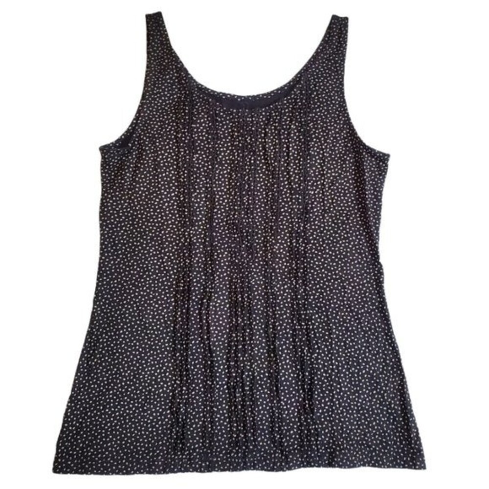 Ann Taylor Loft black white dotted tank top sz S